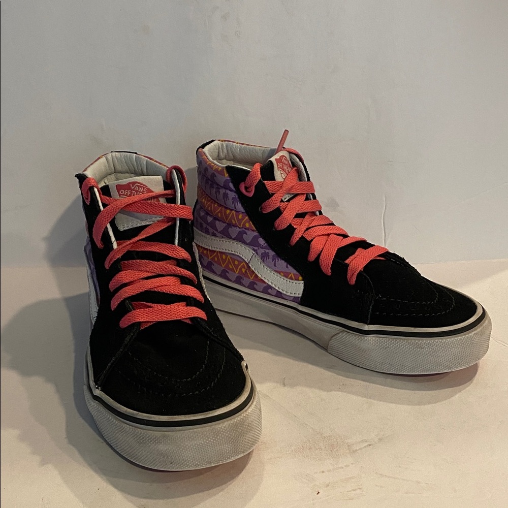 Vans SK8 Pink Helmet Posse Black High-Top Patterned Skate Shoes